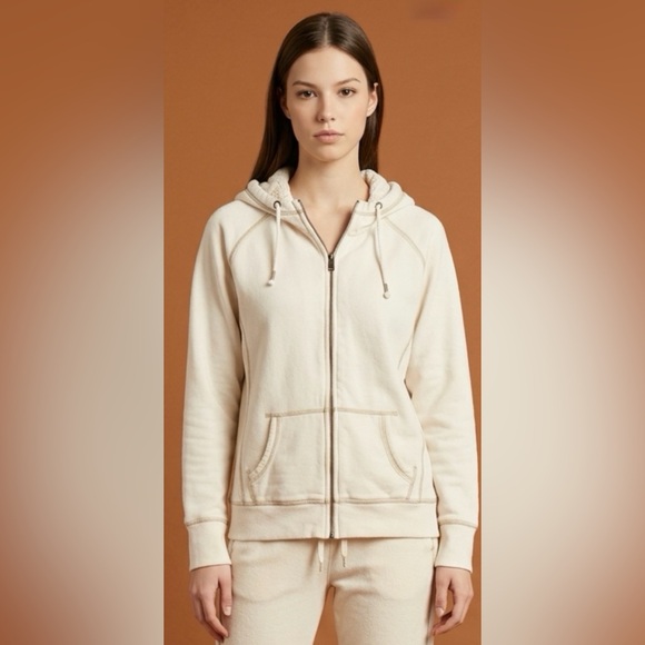 Sonoma Life + Style Jackets & Blazers - Sonoma Life + Style PXL Cream White Hoodie Jacket Full Zip Cable Sweater Lined